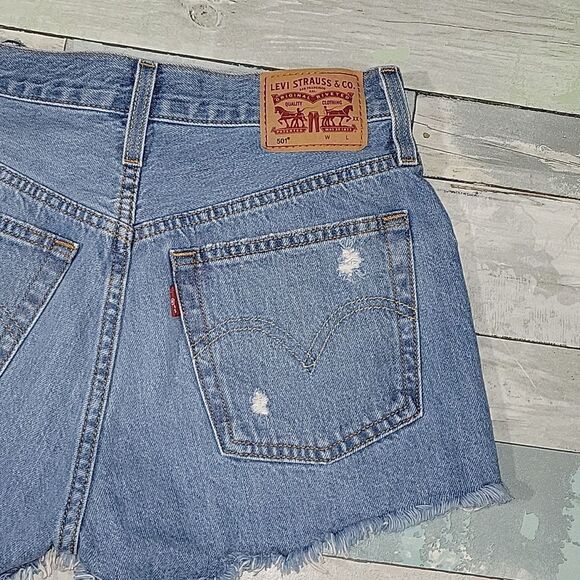 Levi's Brand Jean Shorts sz 25 Button Fly 501 Style - Picture 4 of 5